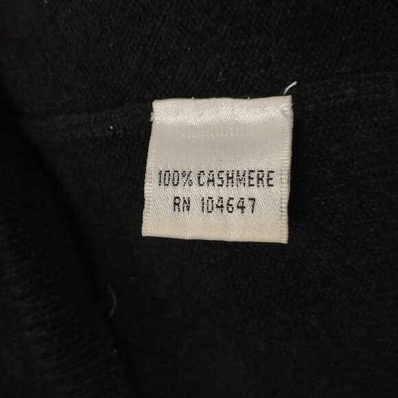 Talbots black 100% Cashmere crocheted V-Neck pullover sweater ladies Medium - Picture 9 of 9